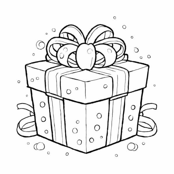 Download Festively Wrapped Gift Box Coloring pages Online - Creative ...