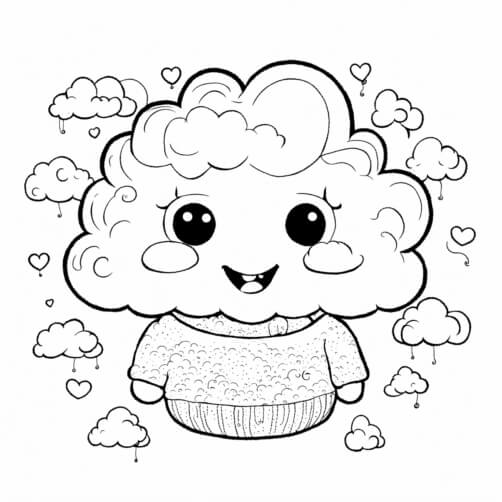 Cute Cartoon Cloud Character Sketches thumbnail