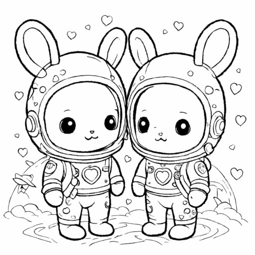Download Cute Astronaut Cats in Space Coloring pages Online - Creative ...