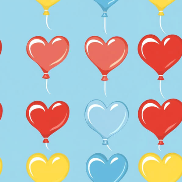 Download Colorful Heart-Shaped Balloons on Light Blue Background ...