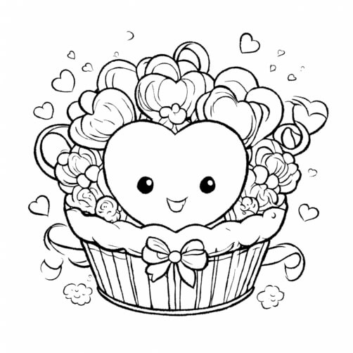 Heart-shaped Character in Flower Bouquet Cupcake Patterns Heart-shaped Character in Flower Bouquet Cupcake Patterns thumbnail