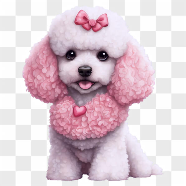 Scarica Cane Poodle carino con fiocco rosa Cartoni animati Online ...