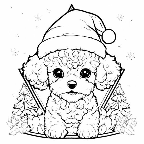 Biglietto d'auguri, cane maltese con cappello da festa, formato A5, per compleanno, personalizzabile (con scritte in lingua inglese