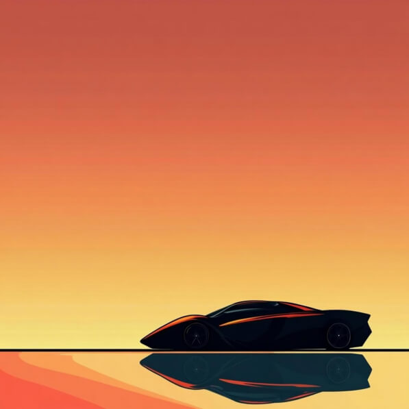 Download Silhouetted Sports Car Against Gradient Background Backgrounds ...