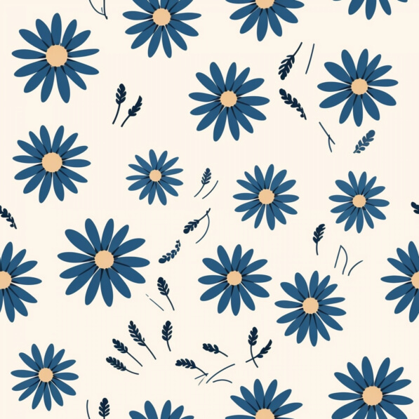 Download Floral Pattern with Blue Flowers and Cream Background Patterns ...