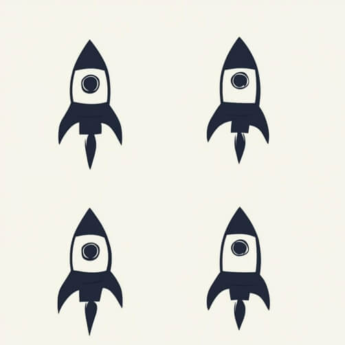 Illustrazioni di razzi minimalisti thumbnail