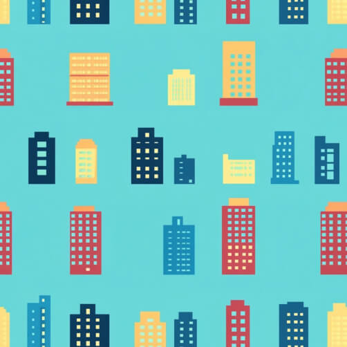 Download Colorful Cartoon Buildings Pattern Patterns Online - Creative ...