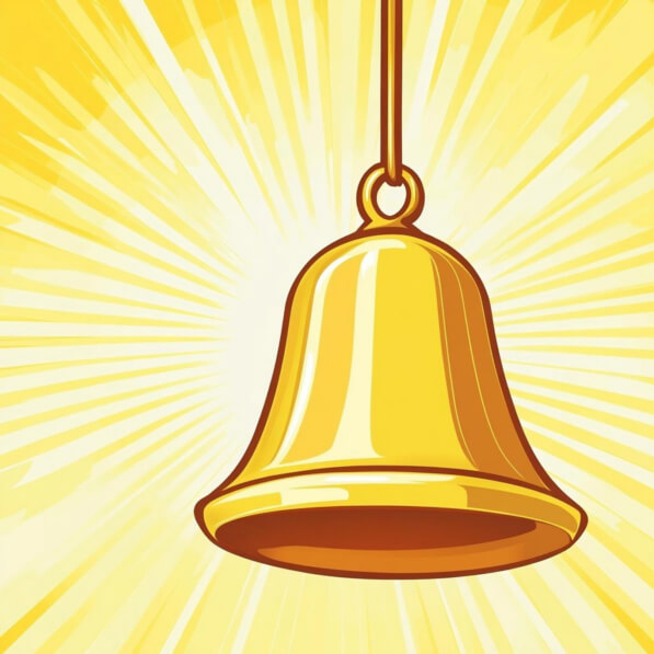 Download Shiny Golden Bell With Radiant Yellow Background Backgrounds 