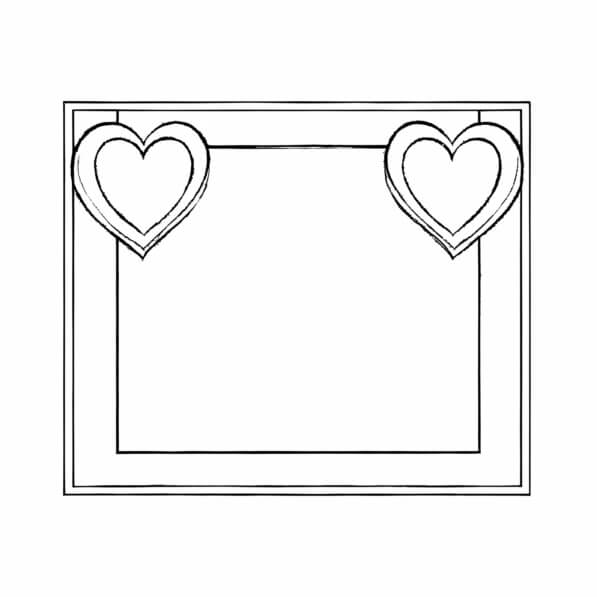 Colorable Heart Frame Download Decorative Frame with Hearts Coloring pages Online - Creative ...