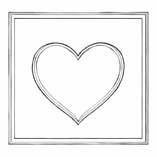 Download Minimalist Heart Outline Coloring pages Online - Creative Fabrica
