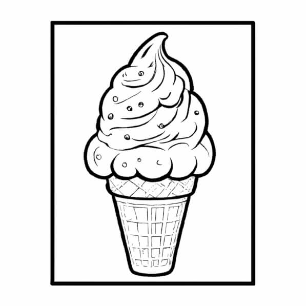 Download Delicious Ice Cream Cone with Sprinkles Coloring pages Online ...