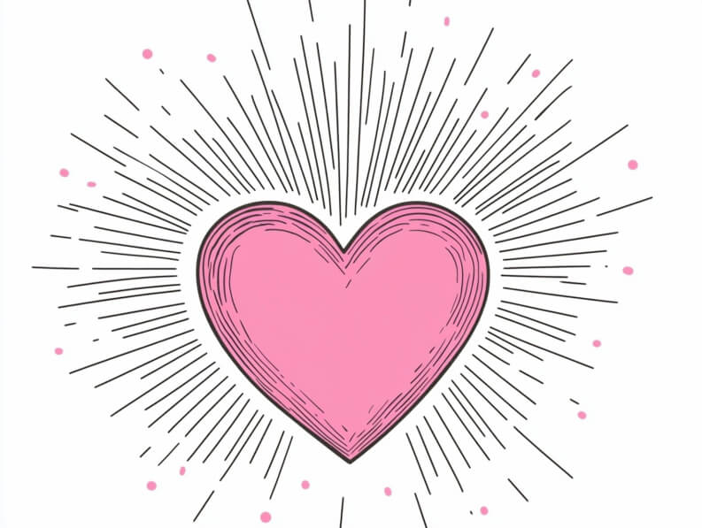 Download Stylized Pink Heart with Rays of Light Backgrounds Online ...