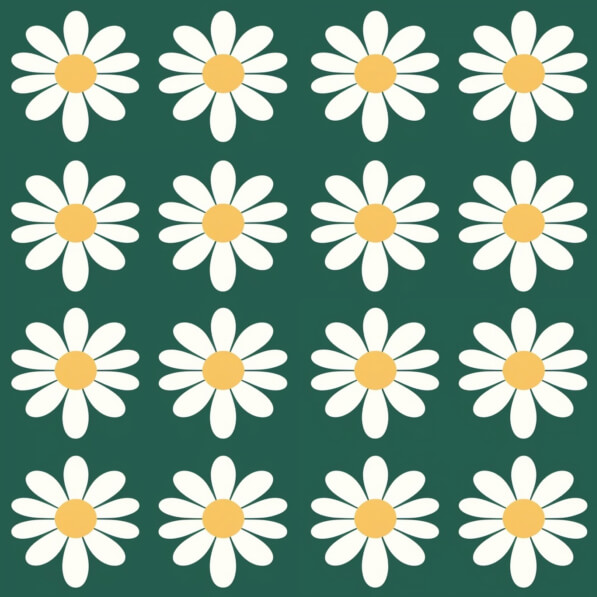 Download Pattern of Daisies on Dark Green Background Patterns Online ...
