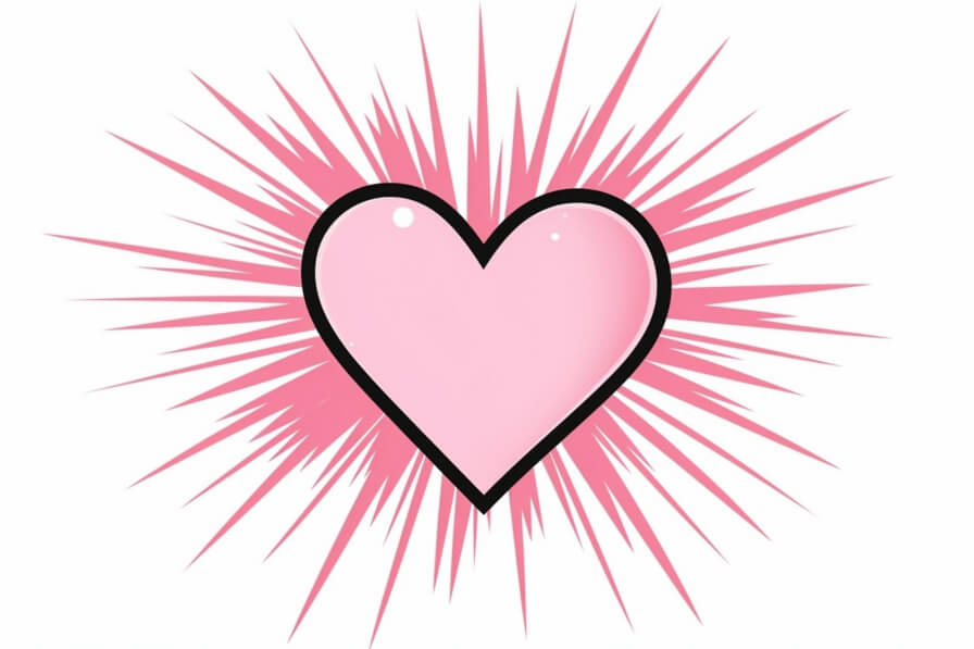 Download Stylized Pink Heart with Radiant Rays Backgrounds Online ...