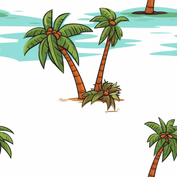 Download Tropical Palm Trees on a Beach Patterns Online - Creative Fabrica