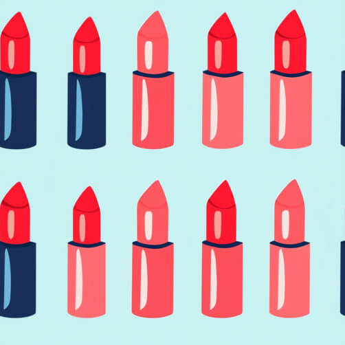 Colorful Lipstick Arrangement on Blue Background Patterns Colorful Lipstick Arrangement on Blue Background Patterns thumbnail