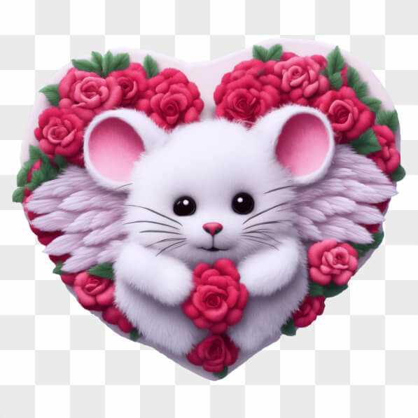 Sticker Raton Con Corazon Descarga Ratón lindo con rosas en forma de corazón Cartoons En Línea ...