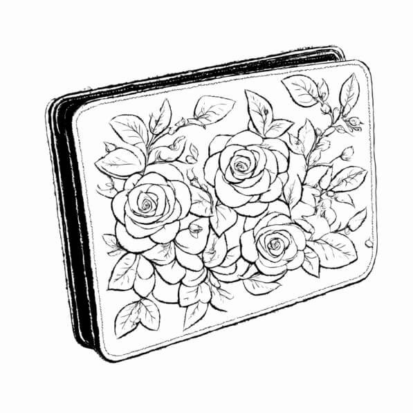 Download Sketch of Roses on Notebook Cover Coloring pages Online ...