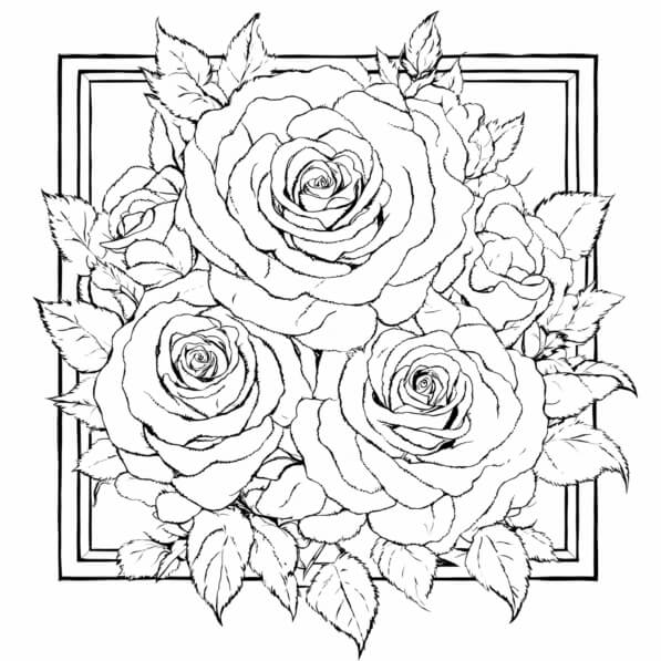 Download Intricate Black and White Roses Illustration Coloring pages ...
