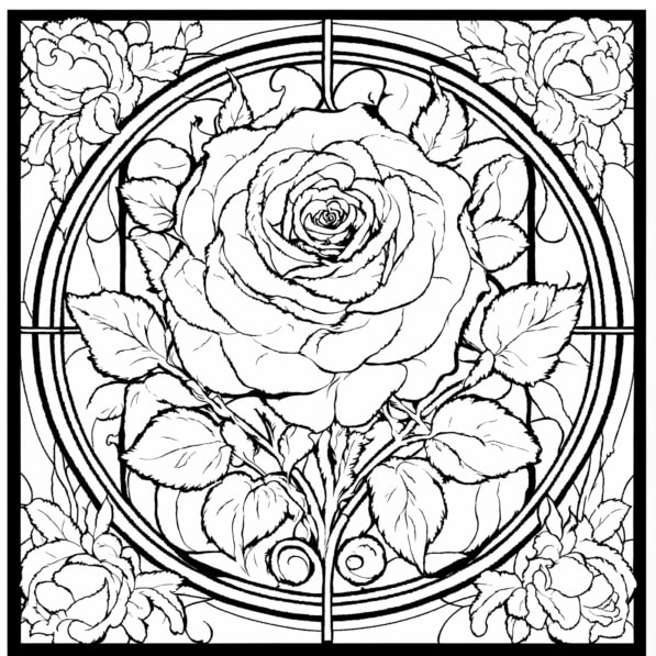 Download Intricate Rose Illustration Coloring pages Online - Creative ...