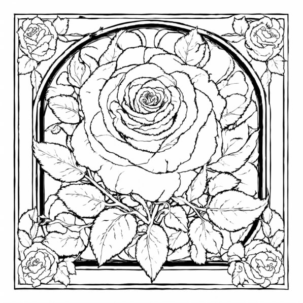 Download Intricate Rose Illustration Coloring pages Online - Creative ...