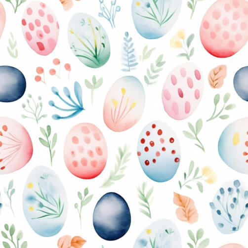 Colorful Easter Eggs and Floral Pattern in Watercolor Colorful Easter Eggs and Floral Pattern in Watercolor thumbnail