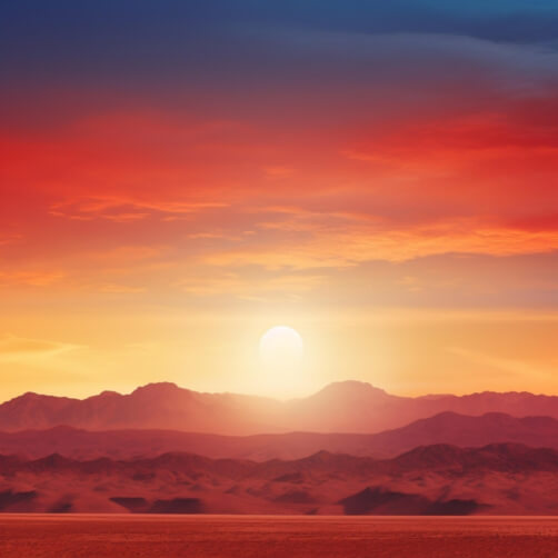 Desert Sunset with Distant Mountains Desert Sunset with Distant Mountains thumbnail