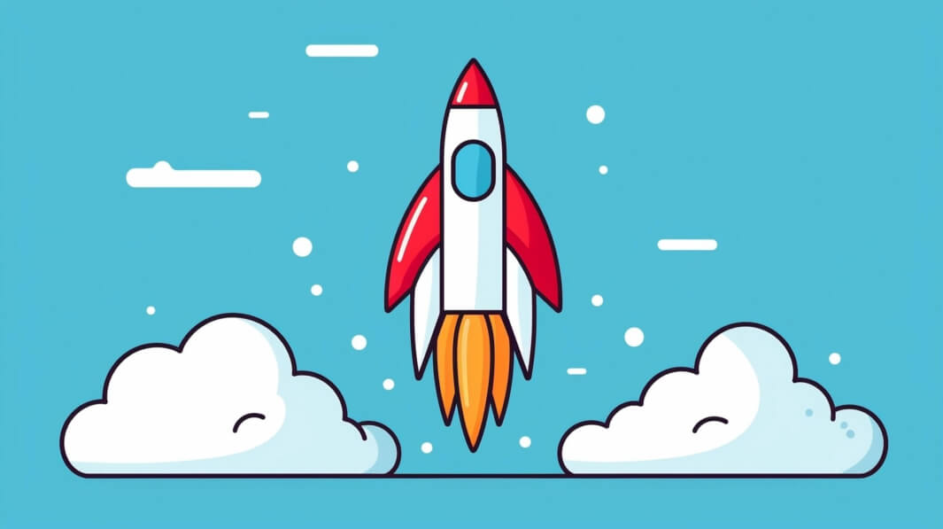Download Rocket Launching into Blue Sky with Clouds Backgrounds Online ...