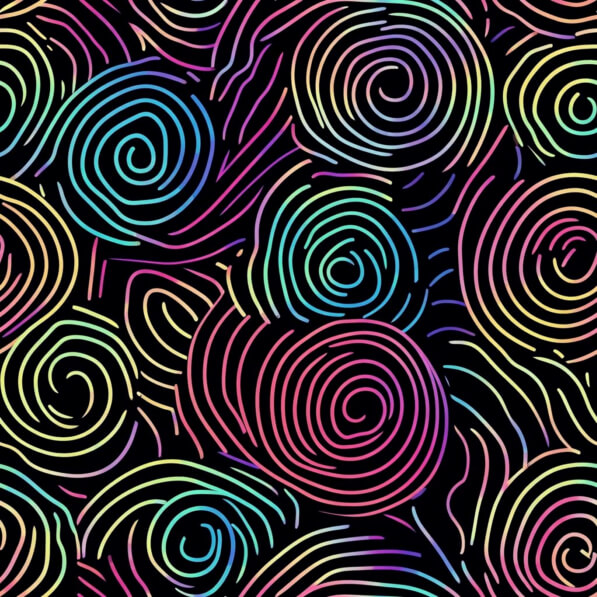 Download Vibrant Abstract Swirls on Black Background Patterns Online ...