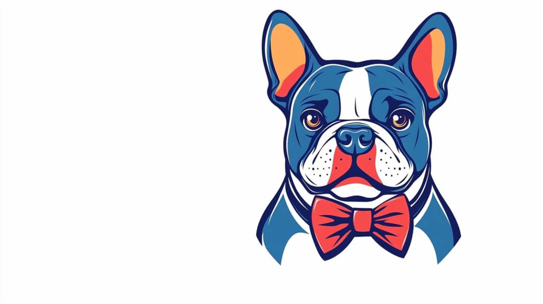 Baixe Ilustração estilizada de um Bulldog Francês com Gravata Borboleta