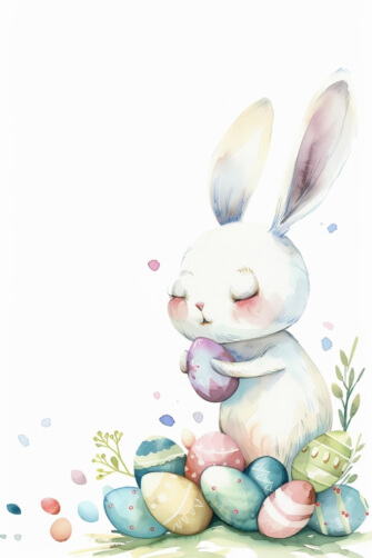 Cute Bunny Holding Easter Egg thumbnail