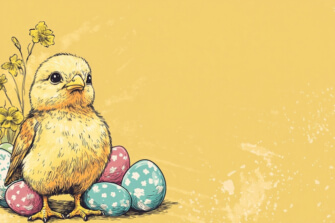 Cute Chick with Easter Eggs thumbnail