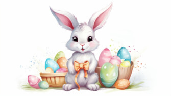 Easter Bunny with Colorful Eggs thumbnail