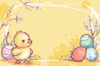 Easter Chick with Colorful Eggs thumbnail