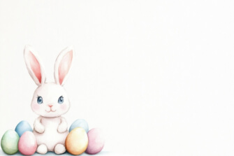 Cute Bunny with Easter Eggs thumbnail