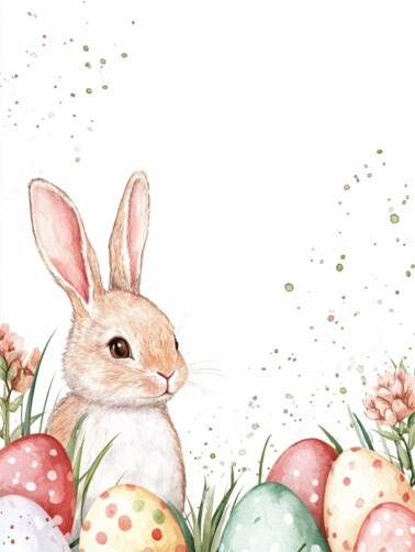 Cute Rabbit with Easter Eggs thumbnail