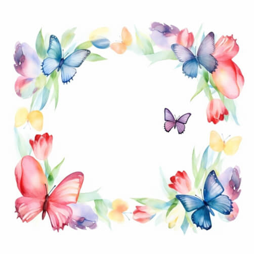 Colorful Watercolor Butterflies and Flowers Patterns Colorful Watercolor Butterflies and Flowers Patterns thumbnail