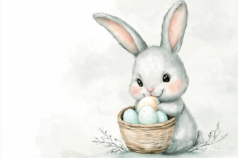 Cute Bunny with Easter Eggs thumbnail