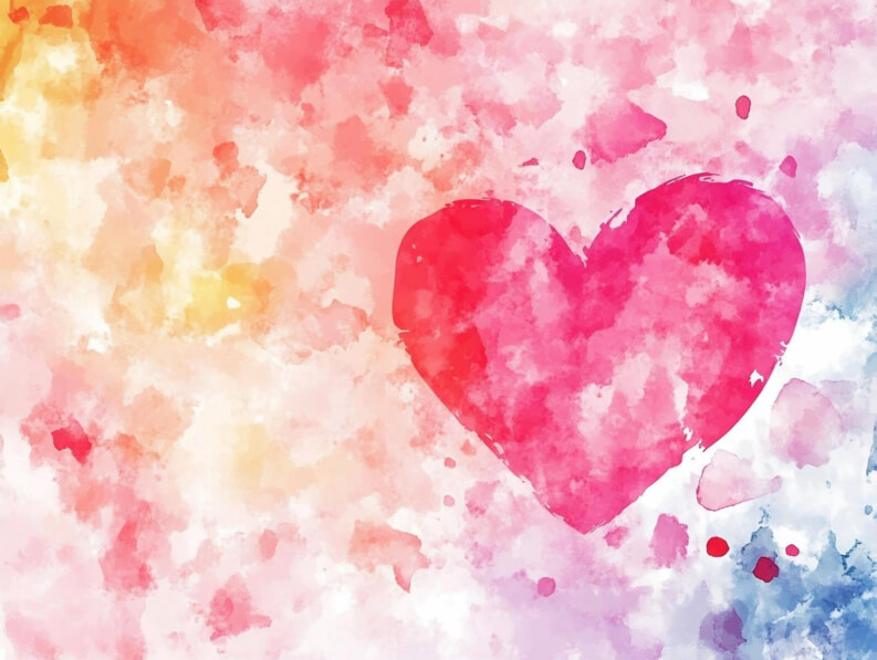 Coracao Design Baixe Design de Coração em Aquarela Backgrounds - Creative Fabrica