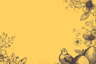 Floral Illustration on Yellow Background thumbnail