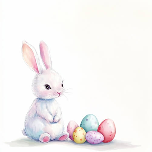 Cartoon Rabbit with Easter Eggs thumbnail