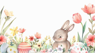 Easter Bunny and Flowers thumbnail