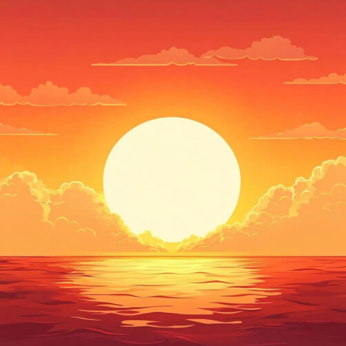 Sunset over Ocean with Warm Colors Sunset over Ocean with Warm Colors thumbnail