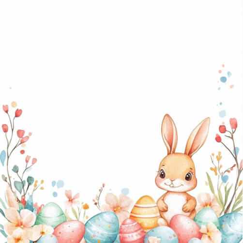 Easter Bunny with Colorful Eggs thumbnail