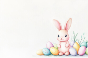 Cute Bunny with Easter Eggs thumbnail