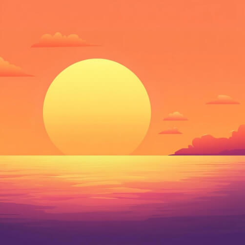 Stylized Sunset Over Calm Waters Stylized Sunset Over Calm Waters thumbnail