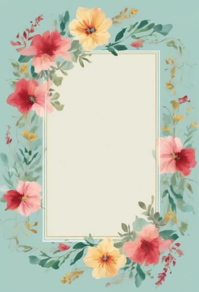 Download Floral Border Design on Teal Background Backgrounds Online ...