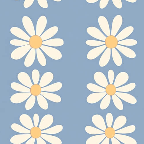Stylized Daisies on Blue Background Stylized Daisies on Blue Background thumbnail