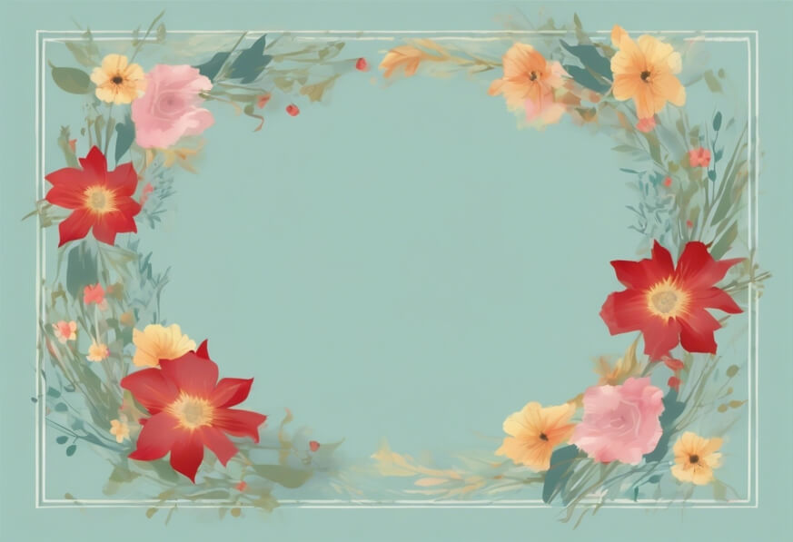 Download Floral Border Design on Teal Background Backgrounds Online ...