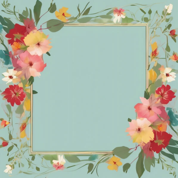 Download Floral Frame Design with Soft Blue Background Backgrounds ...